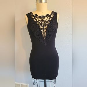 Black stretch dress micro skirt